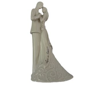 Wedding Cake Topper Bride & Groom Roman “Love is Patient…” 8.75” Tall Porcelain
